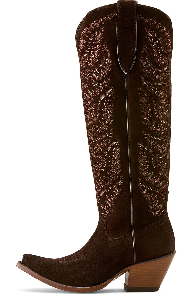 Ariat Laramie X Toe Knee High Western Boot, Alternate, color, French Roast Suede