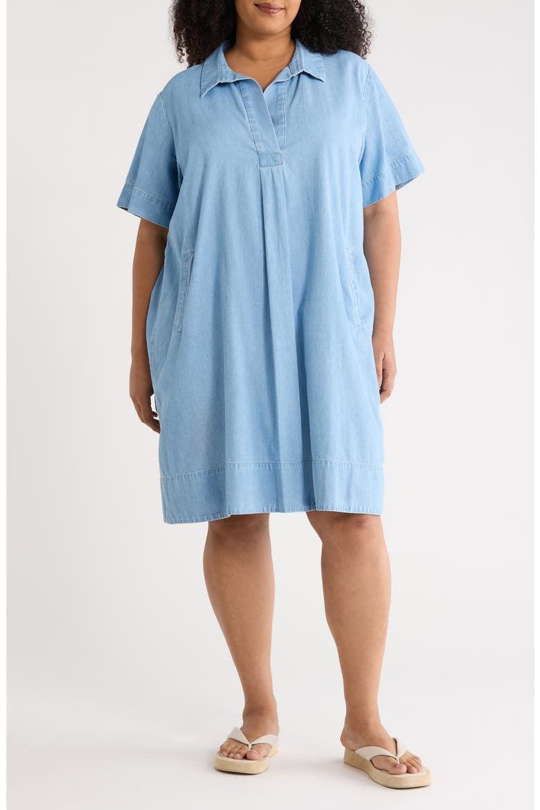 Classic Chambray Shift Dress, Main, color, LIGHT WASH