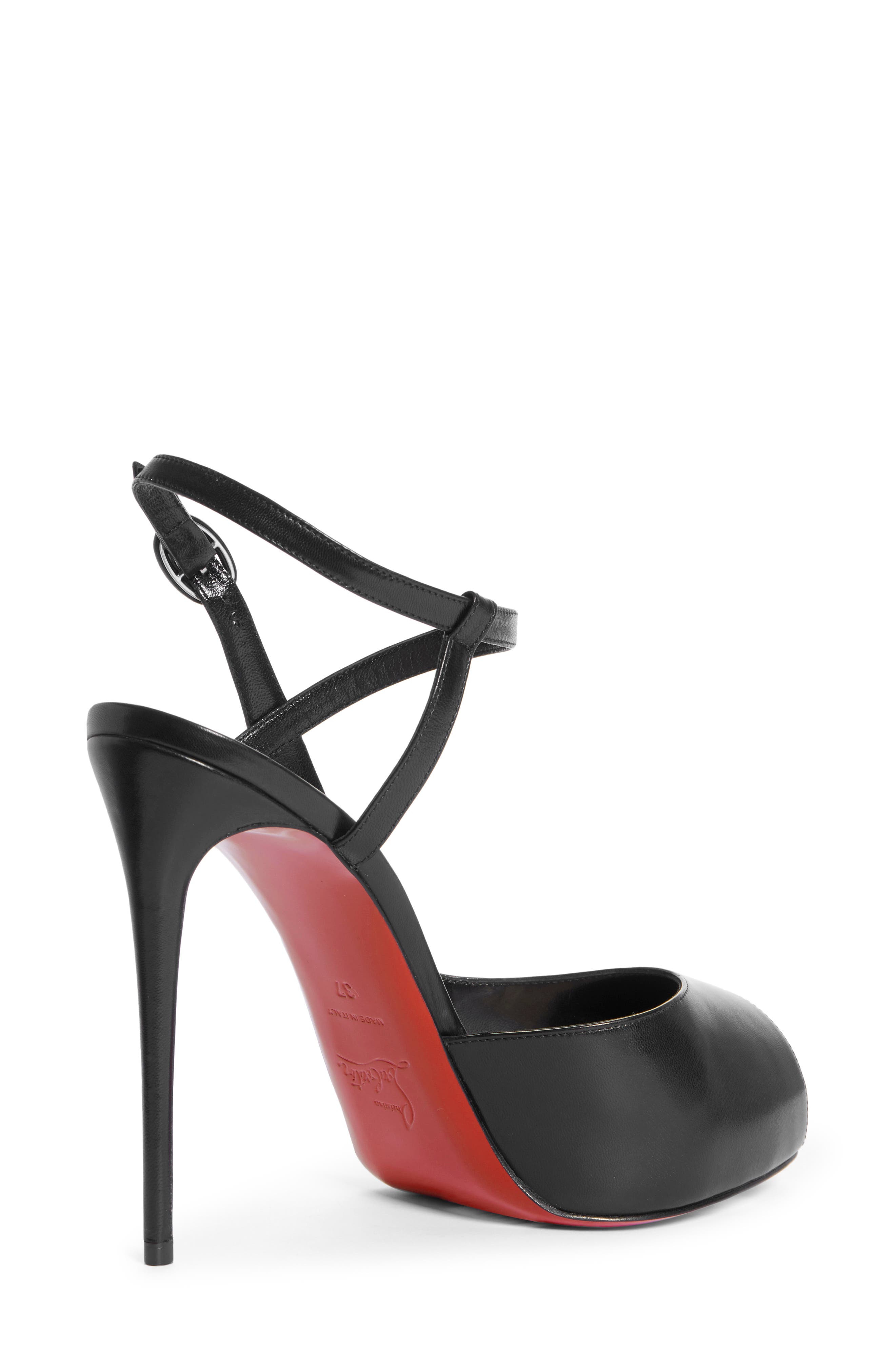 Christian Louboutin Jenlove Ankle Strap Peep Toe Stiletto, Alternate, color, 