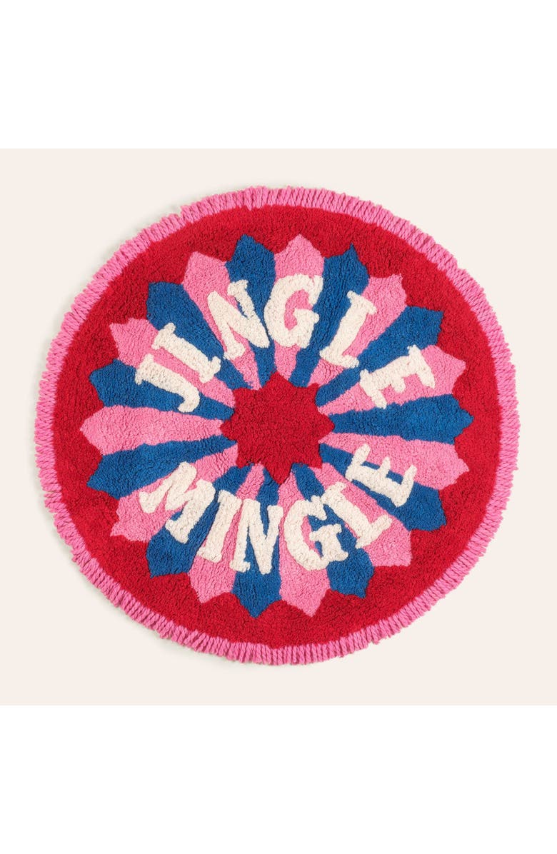 Zsa Zsa Zsu Punjab 100% Cotton Bath Mat 28 In Jingle, Main, color, Red