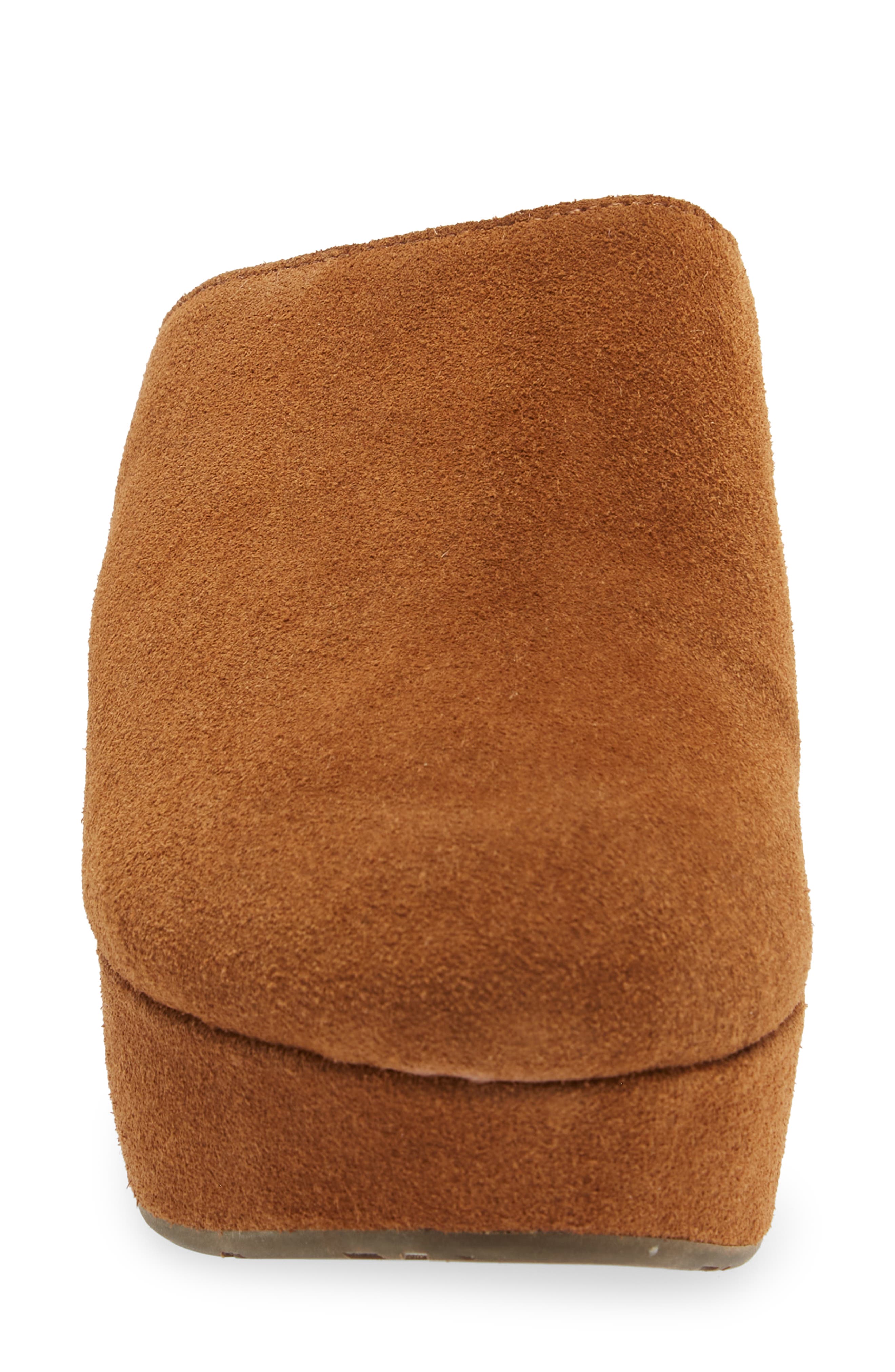 Chocolat Blu Yoselin Genuine Shearling Suede Platform Mule, Alternate, color, 