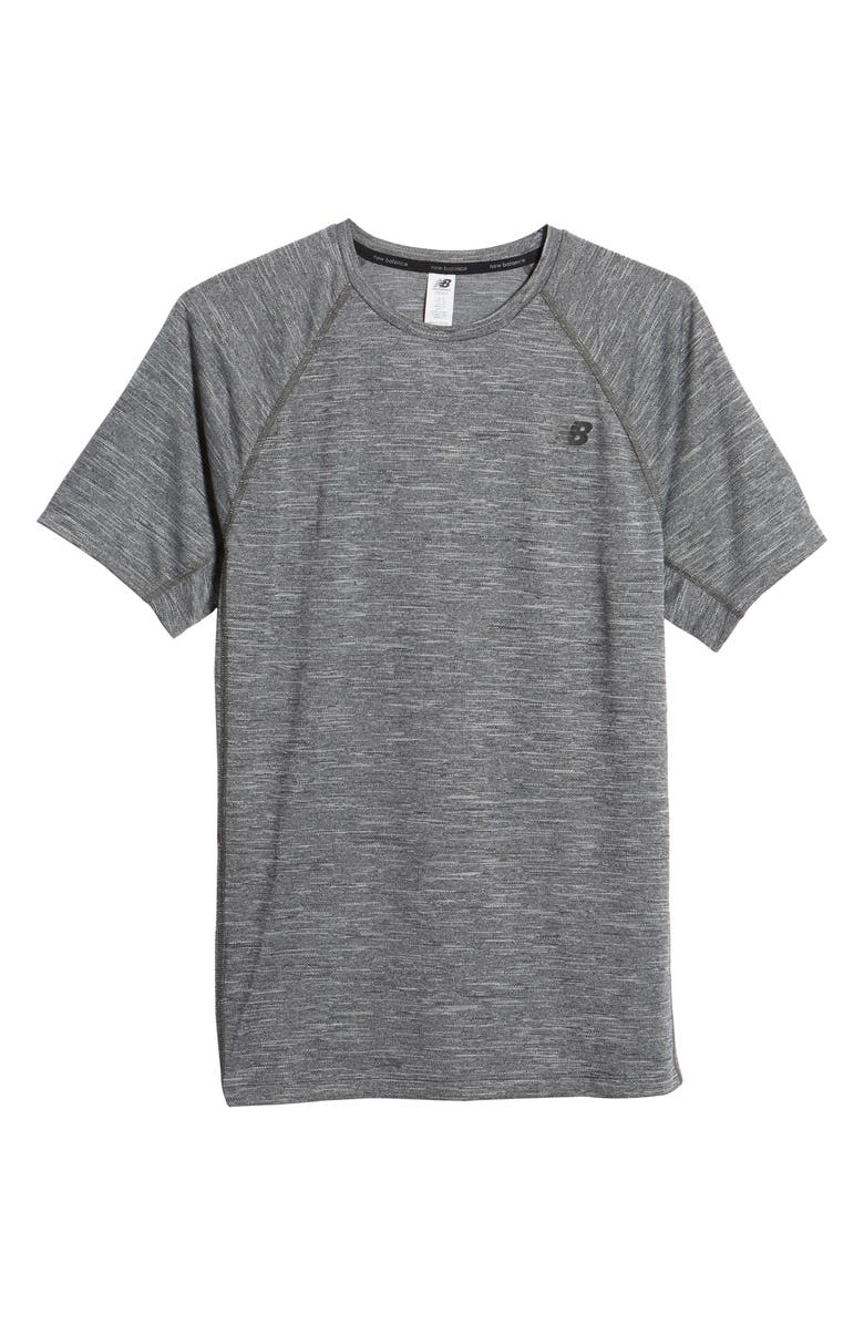 New Balance Tenacity Crewneck T-Shirt, Alternate, color, Heather Charcoal