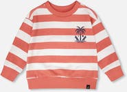 Deux par Deux Long Sleeve Stripes French Terry Sweatshirt