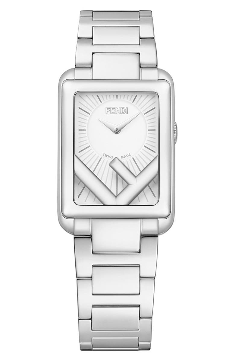Fendi Run Away Rectangle Bracelet Watch, 22.5mm x 32mm, Main, color, 