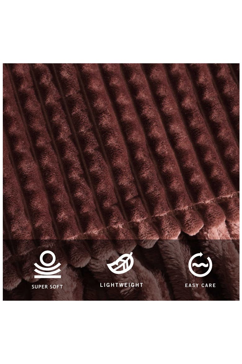 Solid Textured Plush Throw, Alternate, color, DARK RED