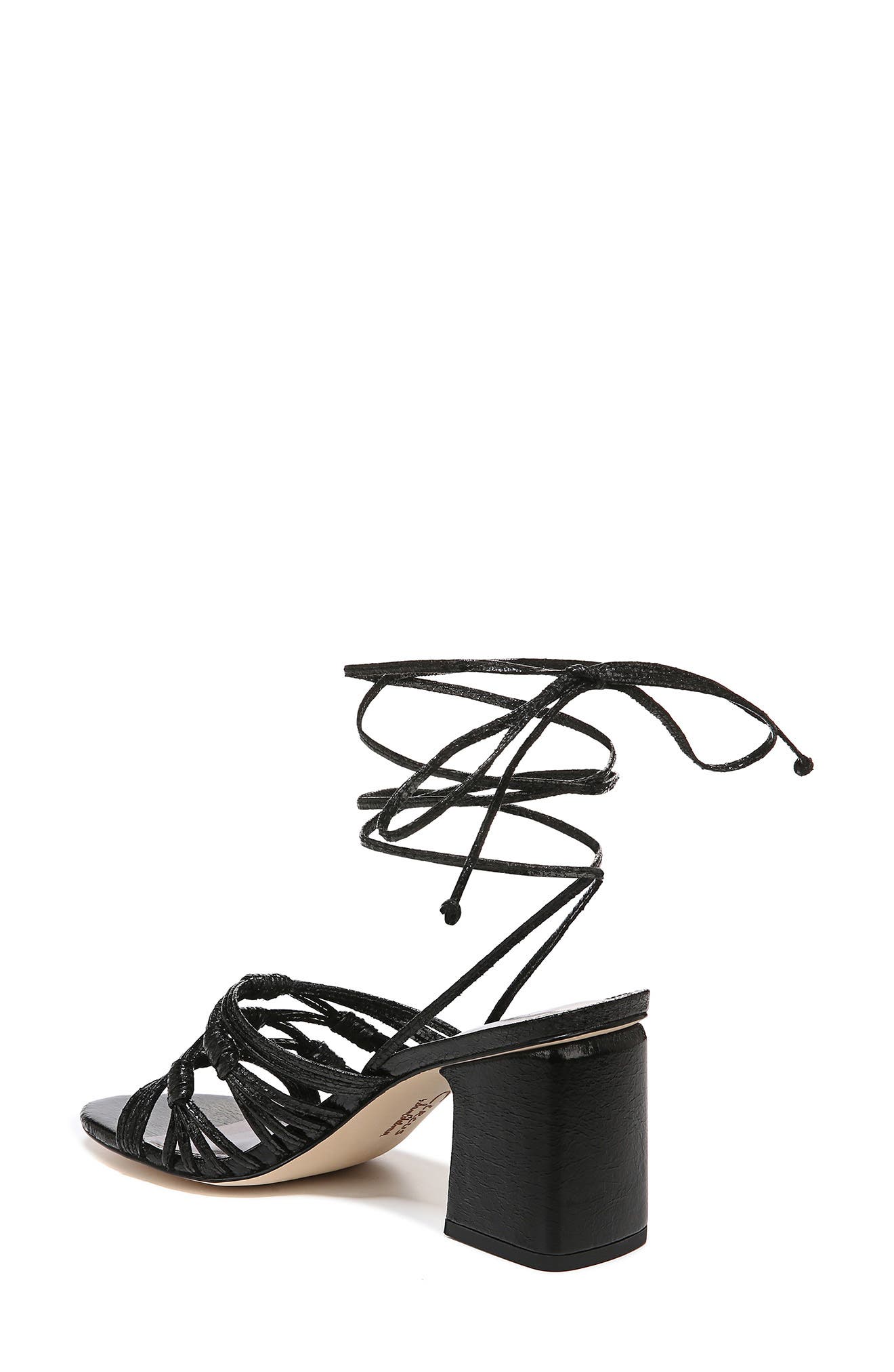 Oriana Ankle Wrap Sandal, Alternate, color, BLACK