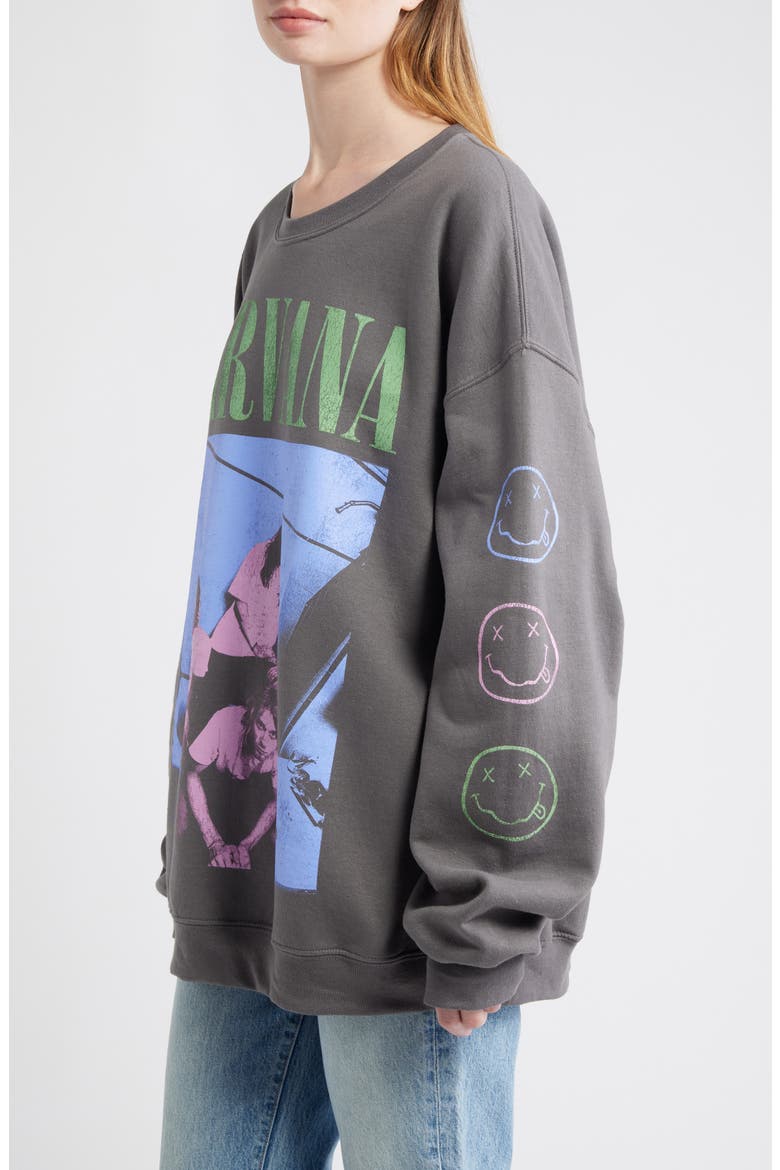 Nirvana Cotton Blend Sweatshirt, Alternate, color, CHARCOAL