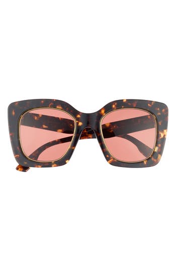 Gucci 51mm Square Sunglasses In Havana Havana Brown