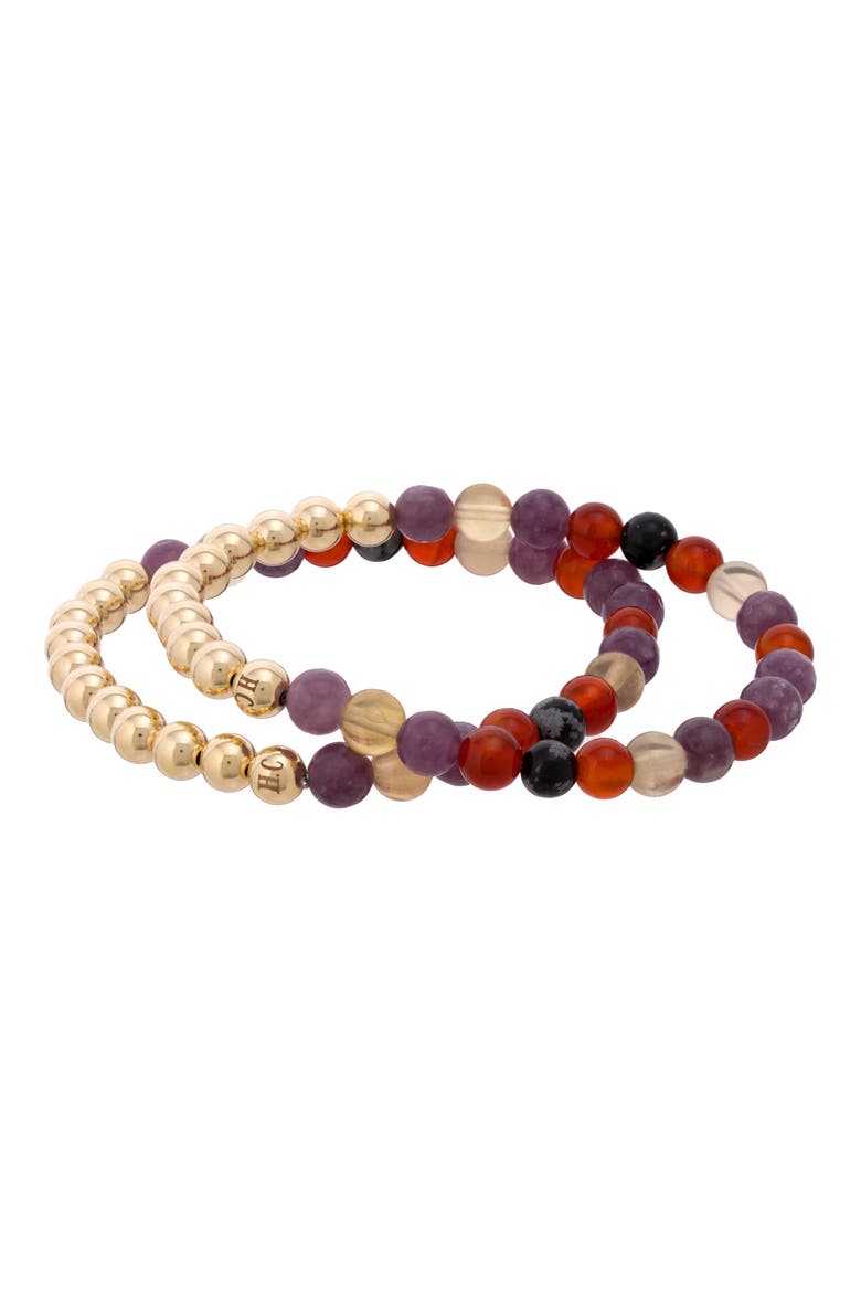 N62 Smooth Digestion Set of 2 Healer's Bracelets, Alternate, color, YELLOW GOLD