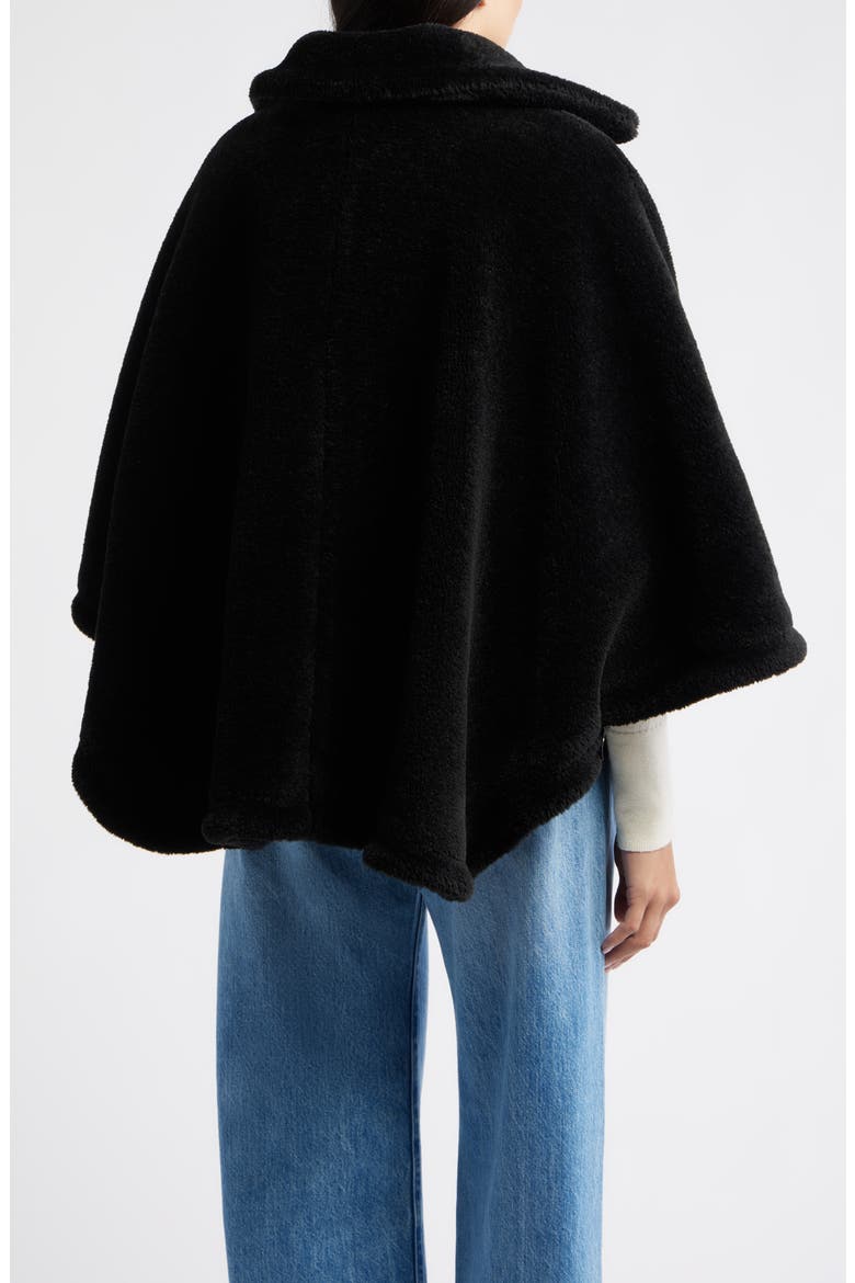 Calder Faux Fur Poncho Jacket, Alternate, color, BLACK