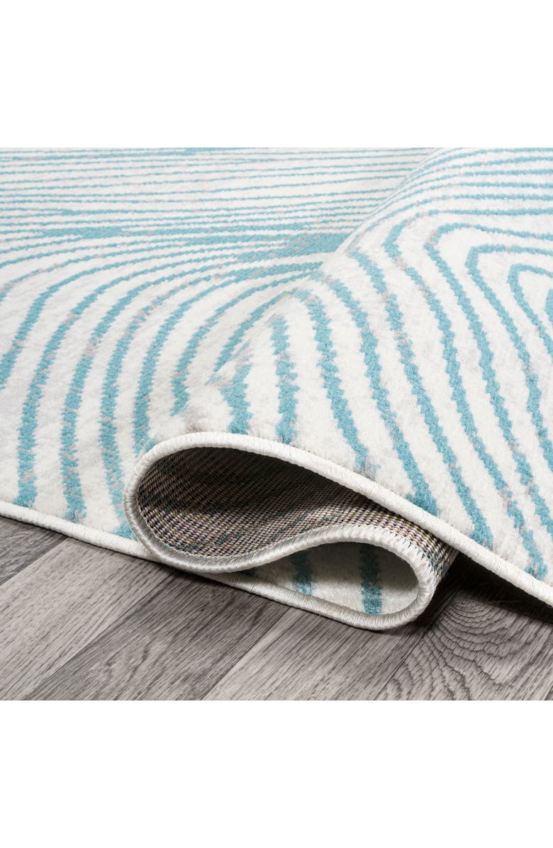 JONATHAN Y Arlo Woodgrain Geometric Area Rug, Alternate, color, Ivory/Blue