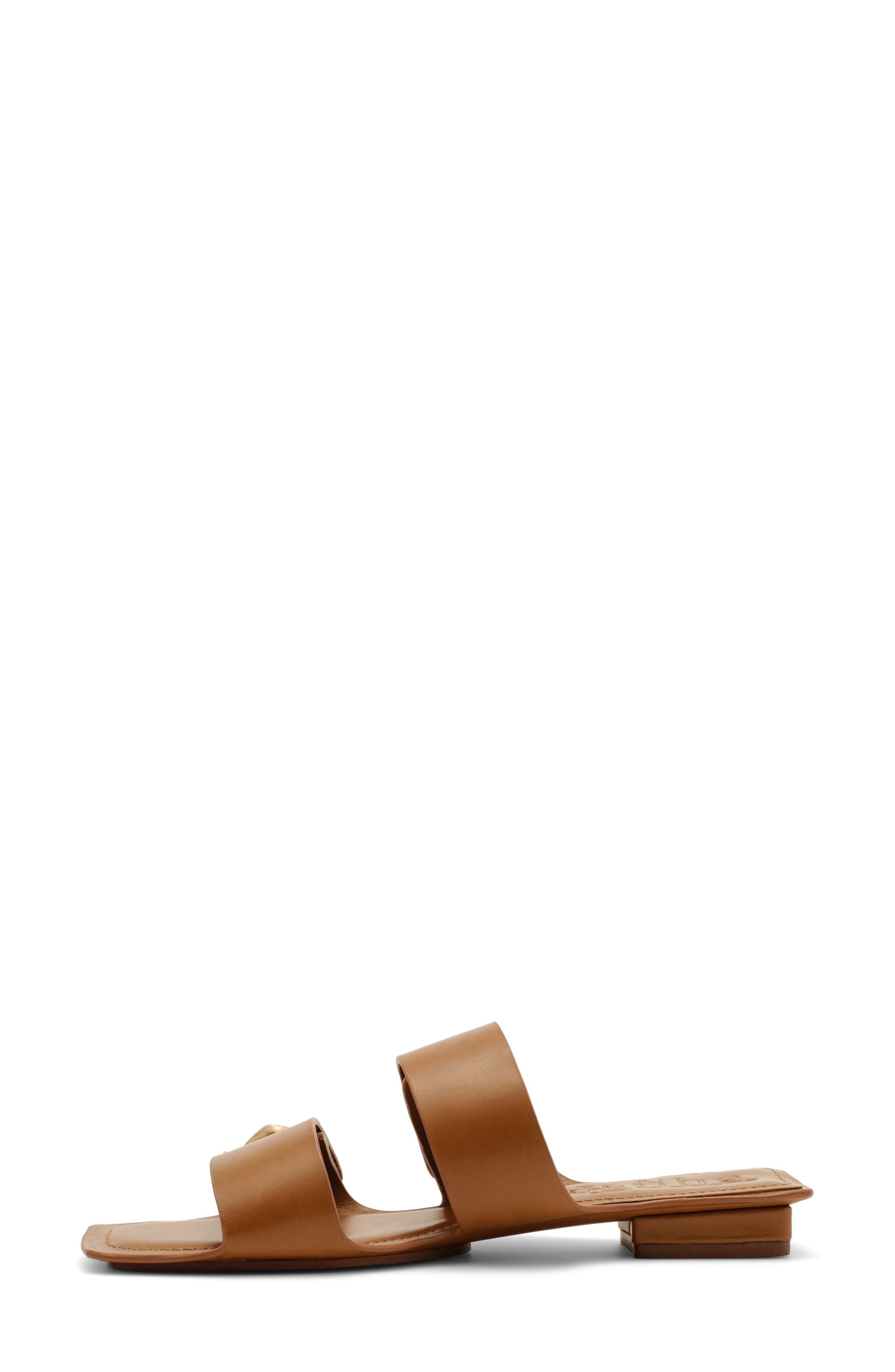 Ezra Leather Slide Sandal, Alternate, color, RICH CLAY