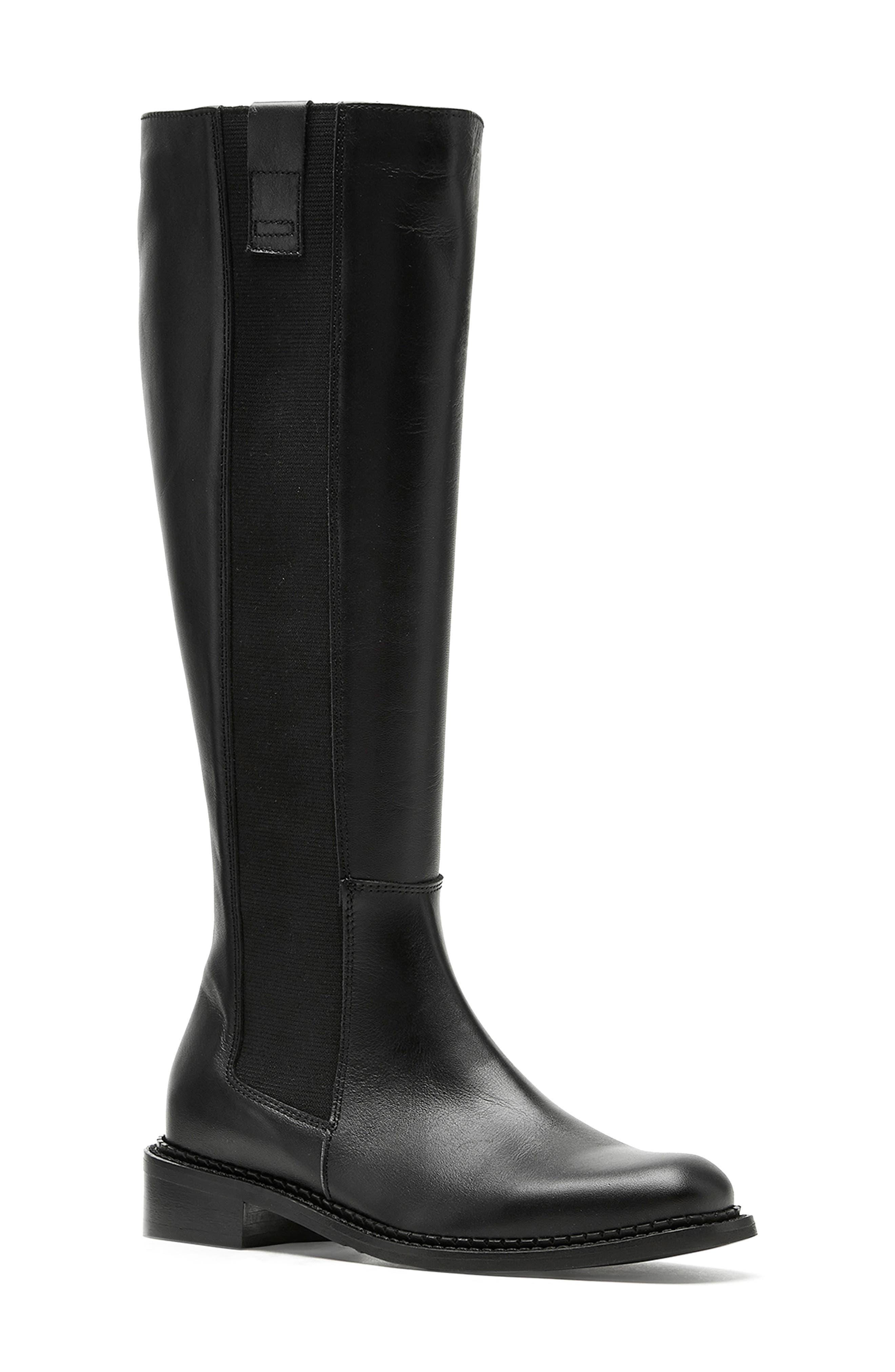 La Canadienne Story City Dry<sup>™</sup> Waterproof Knee High Chelsea Boot, Main, color, Black Leather