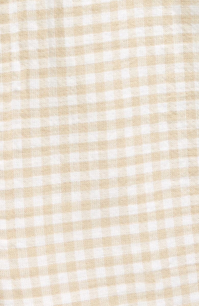 Nordstrom Cotton Bodysuit & Shortalls Set, Alternate, color, Beige Oyster Gingham- Oatmeal