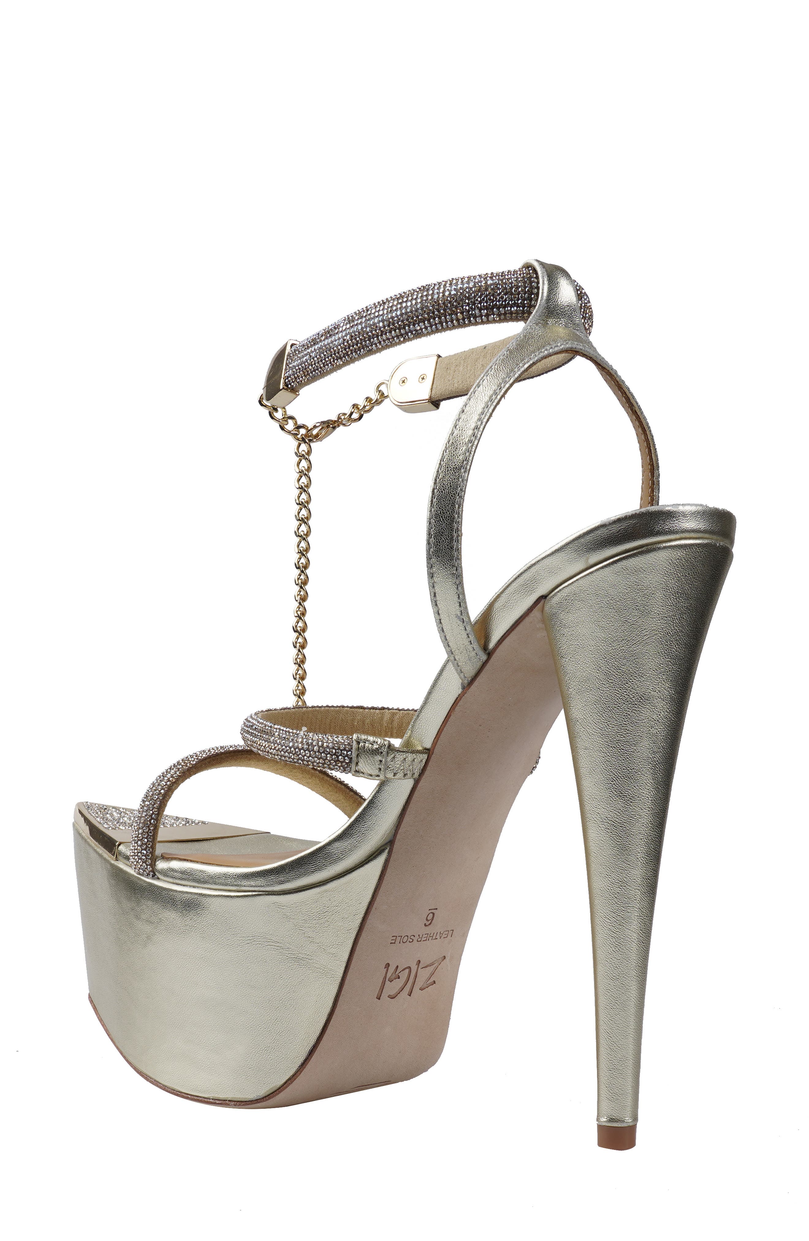 Blanche Crystal Embellished Platform Sandal, Alternate, color, GOLD