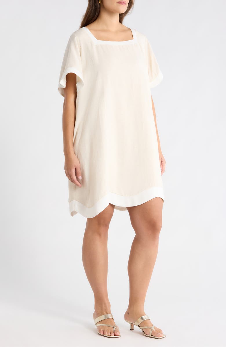 SUGARLIPS Gizelle Scallop Shift Minidress, Alternate, color, Natural