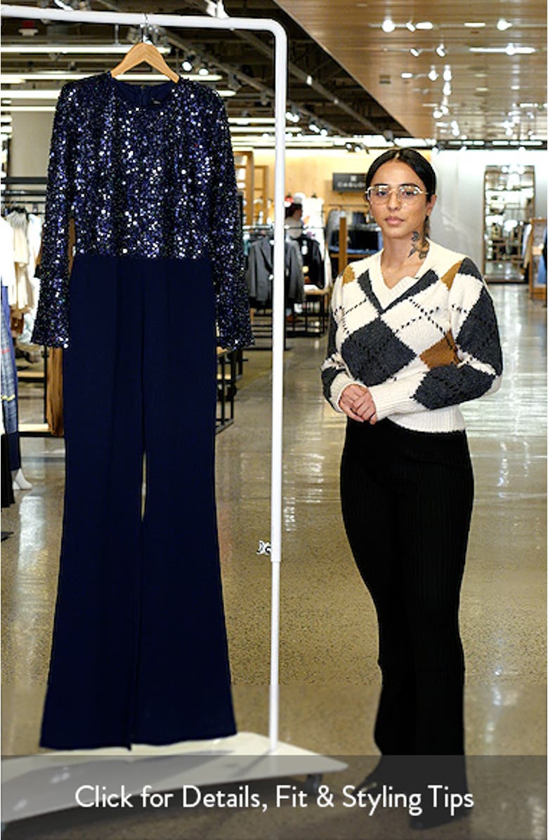 Misha Belted Long Sleeve Flare Jumpsuit, sales video thumbnail