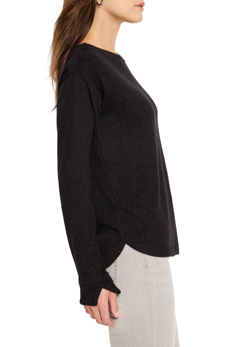 NIC+ZOE Everyday Sparkle Relaxed Fit Top, Alternate, color, Black Mix