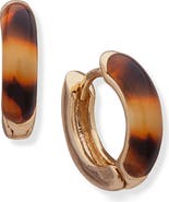 Lauren Ralph Lauren Tortoise Pattern Huggie Hoop Earrings