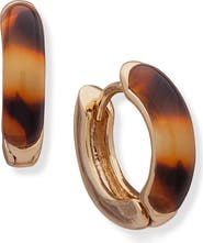Lauren Ralph Lauren Tortoise Pattern Huggie Hoop Earrings
