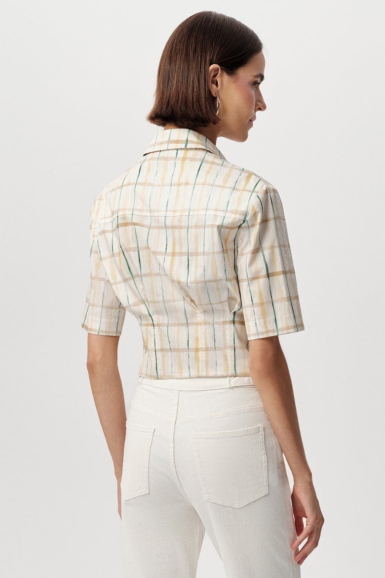 Alezae Short Sleeve Crop Shirt, Alternate, color, Multi Color