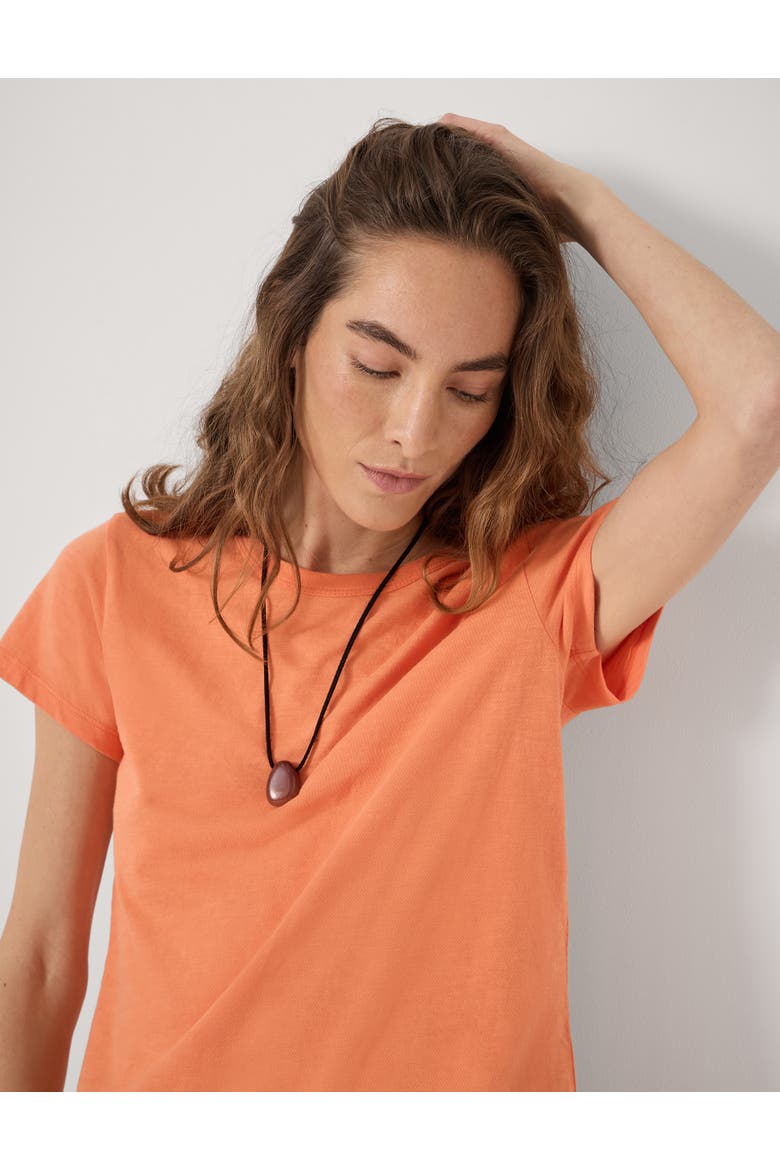 Slim Fit Slub Cotton Crew T-Shirt, Alternate, color, Bright Orange