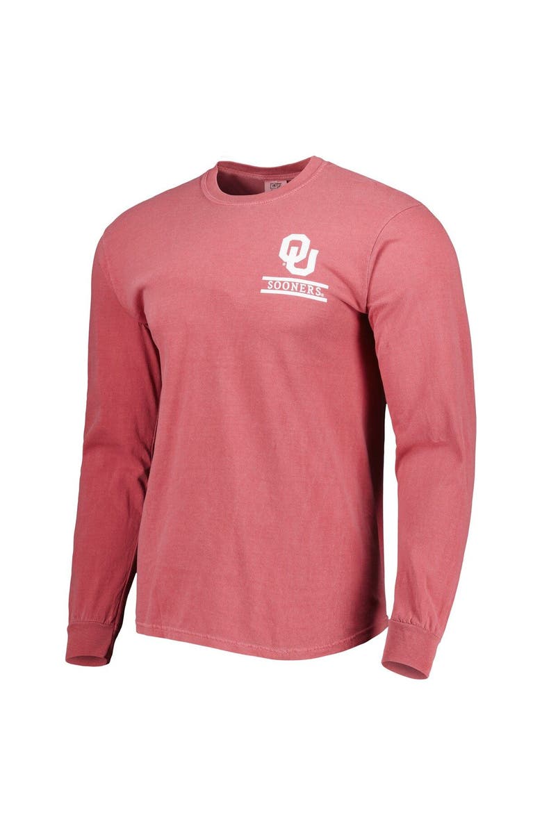 IMAGE ONE Men's Crimson Oklahoma Sooners Circle Campus Scene Long Sleeve T-Shirt, Alternate, color, Crimson