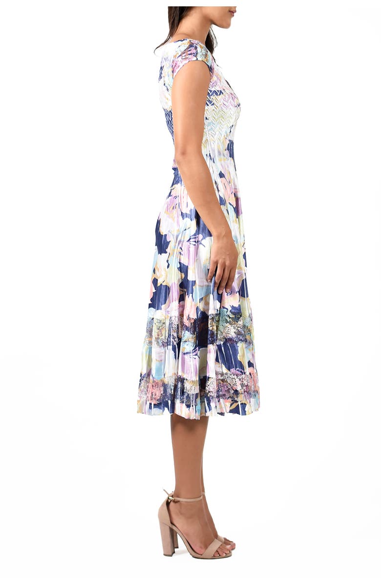 Komarov Cap Sleeve Charmuese Dress, Alternate, color, Spring Lily