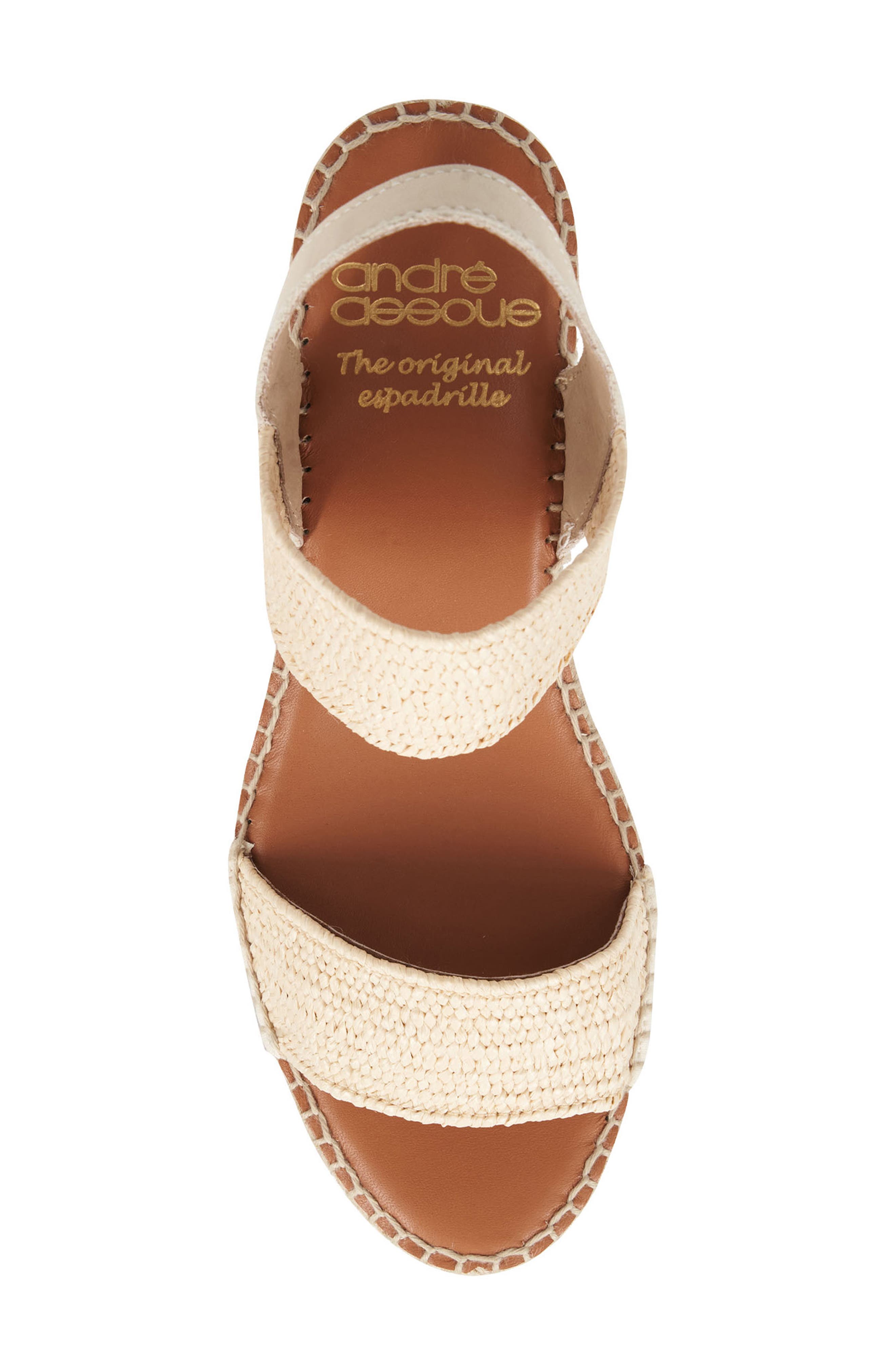 André Assous Aviana Raffia Wedge Sandal, Alternate, color, Natural