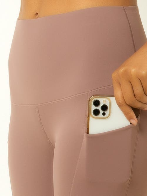 Single Stitch Performance High Waisted Pocket 7/8 Legging In Purple