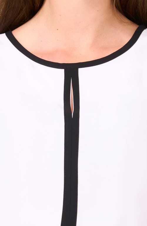 Halogen ® Tipped Sleeveless Top In Bright White