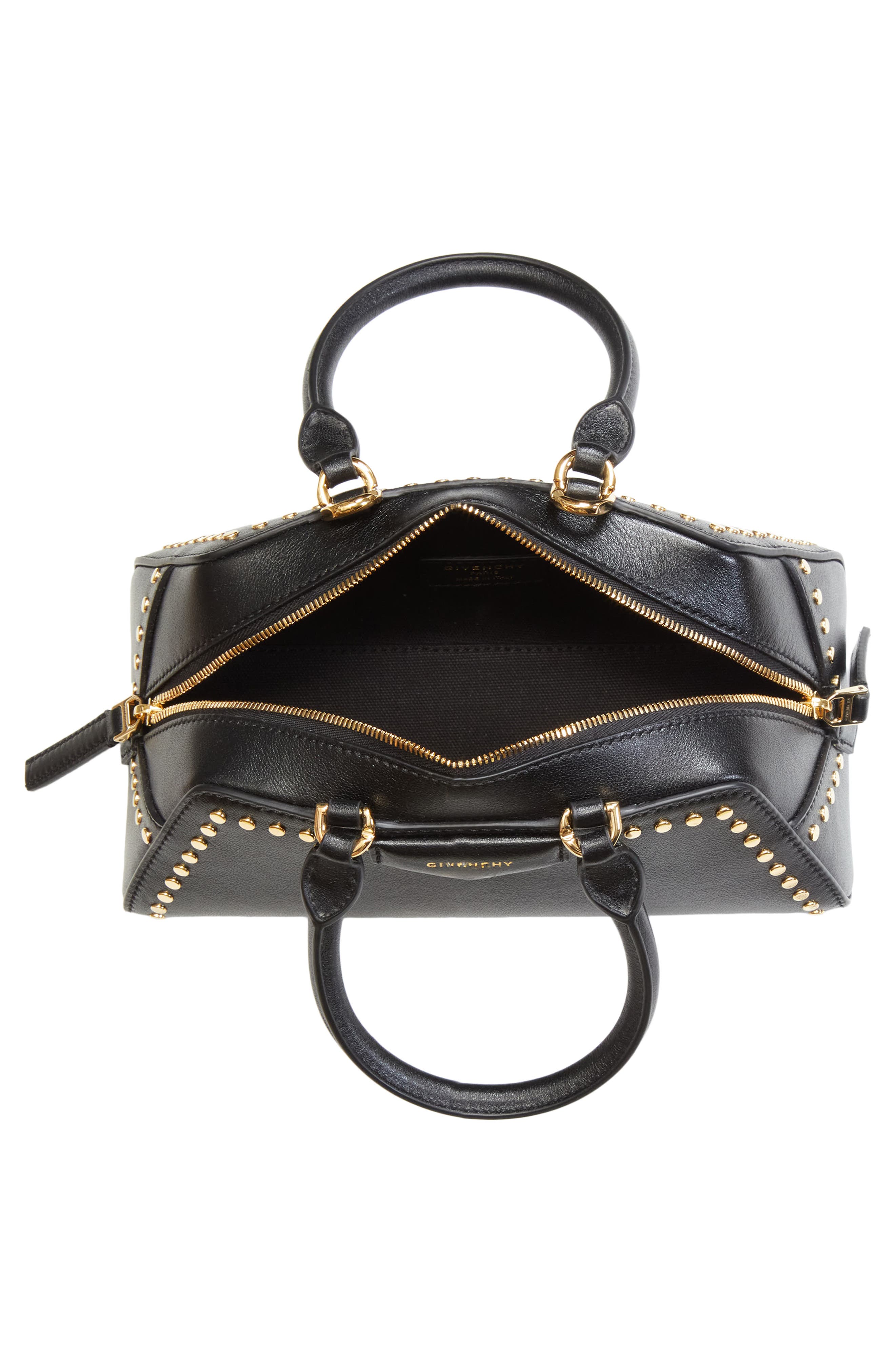 Givenchy Mini Antigona Leather East/West Satchel, Alternate, color, 001-Black