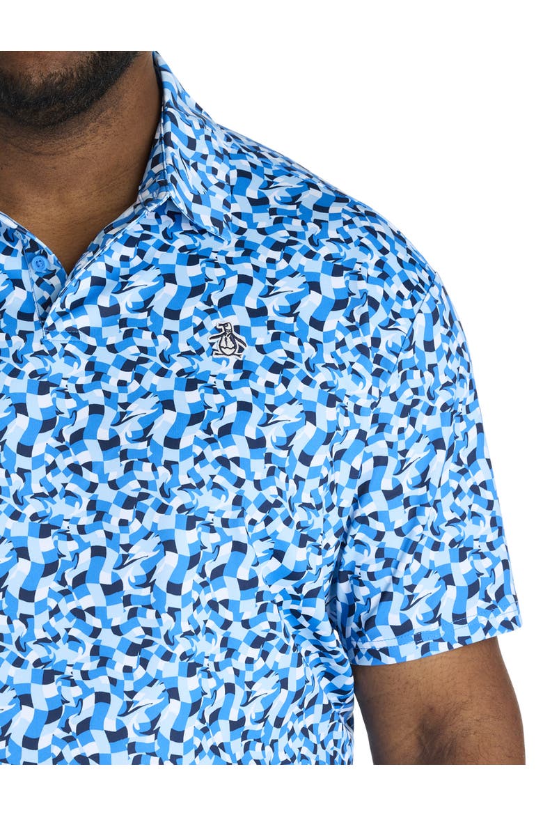 Big & Tall Underwater Mosaic Performance Polo Shirt, Alternate, color, FRENCH BLUE