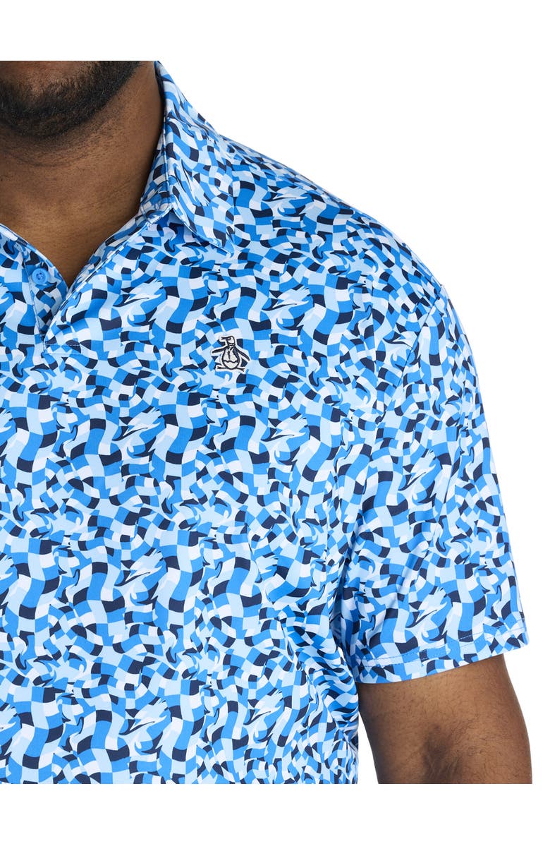 Original Penguin Big & Tall Underwater Mosaic Performance Polo Shirt, Alternate, color, French Blue