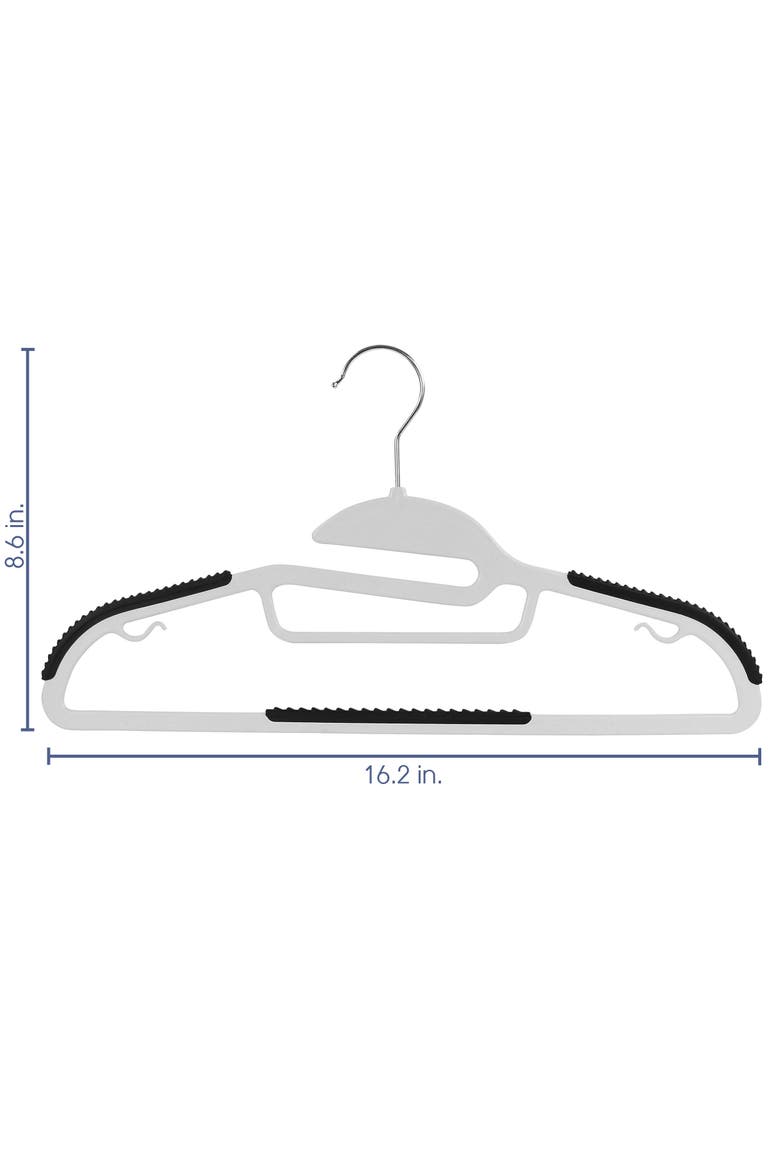 50 Piece Non Slip Hanger with U-slide, Alternate, color, Black