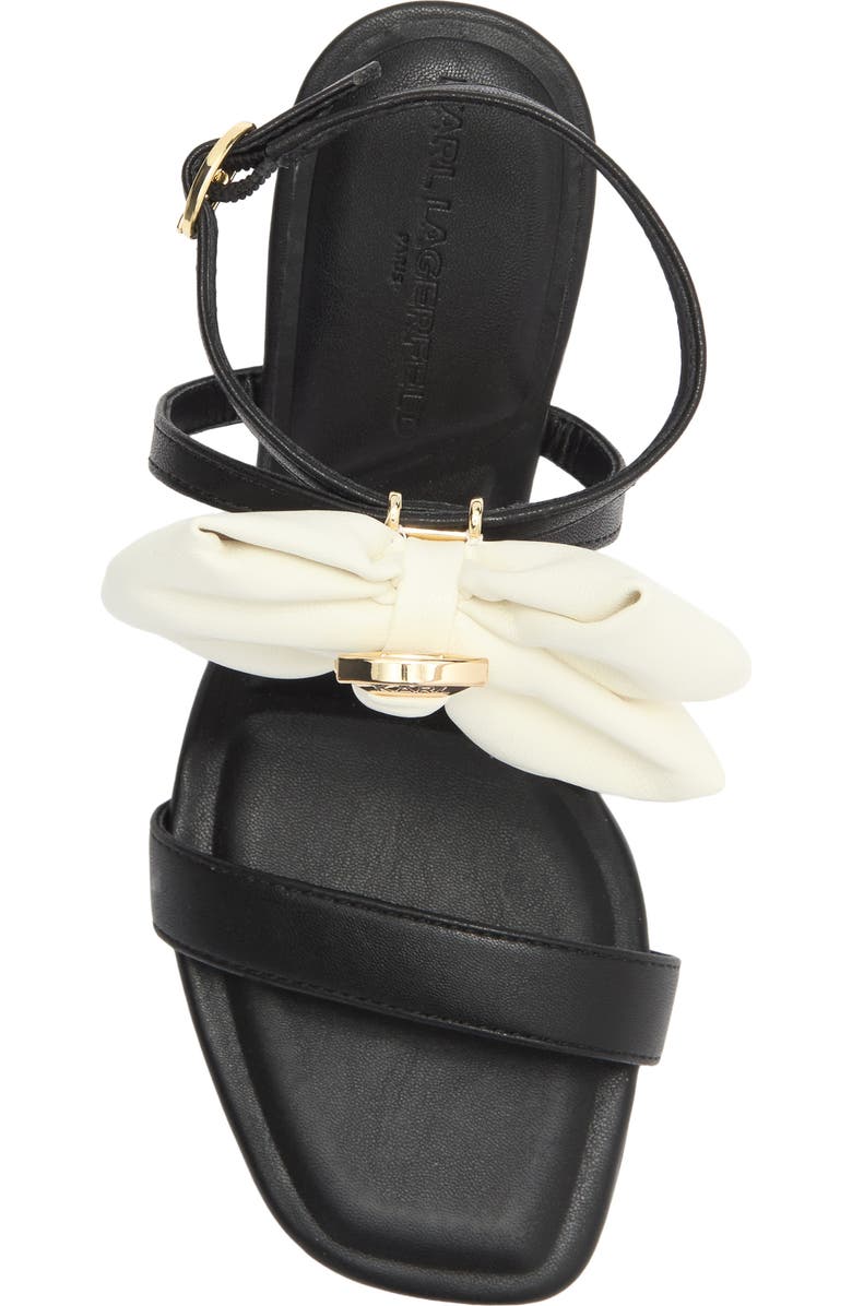 KARL LAGERFELD PARIS Sashira Bow Sandal, Alternate, color, Black/ Bright White
