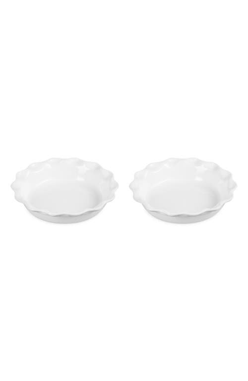 Le Creuset Set Of 2 9-inch Heritage Stoneware Pie Dishes In White