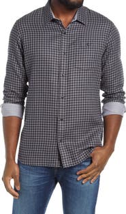TravisMathew Touch and Go Regular Fit Plaid Cotton Button-Up Shirt