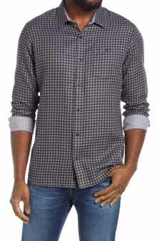 TravisMathew Touch and Go Regular Fit Plaid Cotton Button-Up Shirt