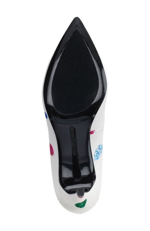 Shop Karl Lagerfeld Royale Pointed Toe Pump In White Multi