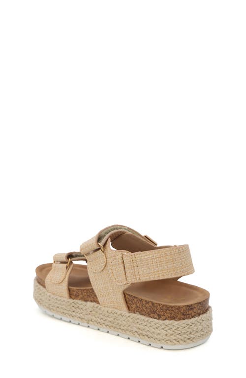 Yoki Kids' Espadrille Platform Wedge Sandal In Beige