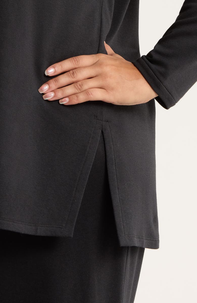 Eileen Fisher Long Sleeve Longline Top, Alternate, color, Black