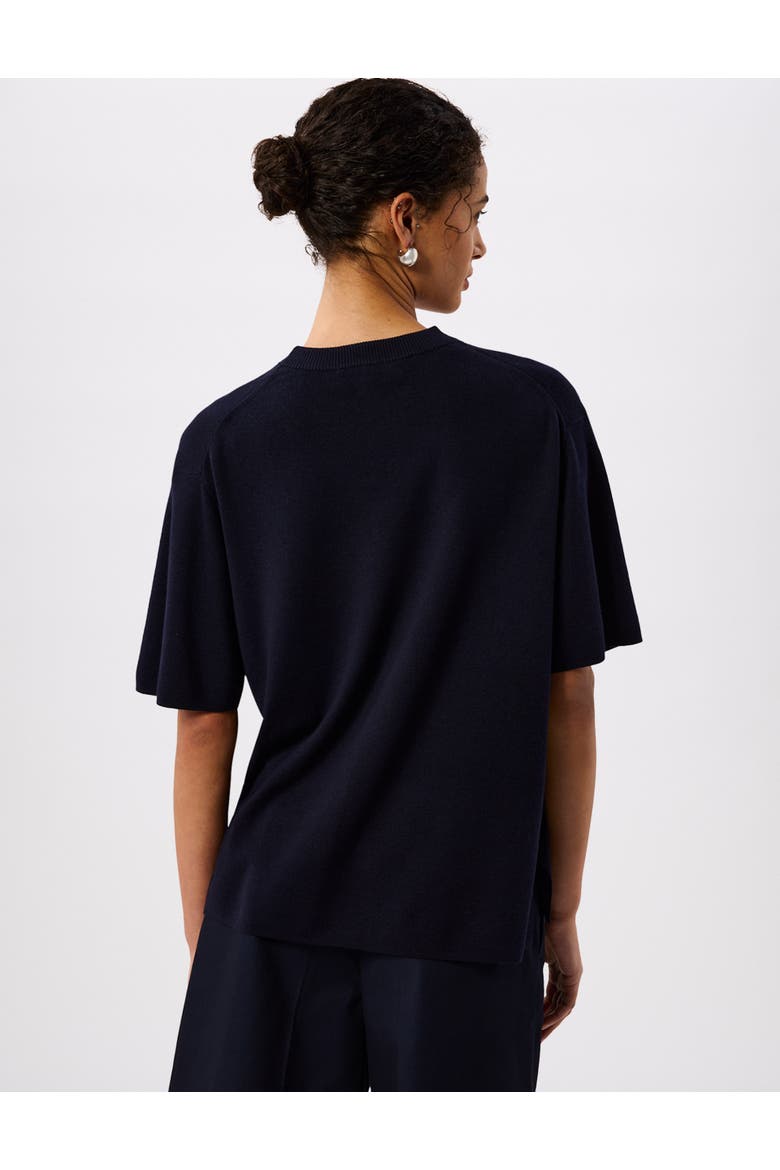 Fine Knit T-Shirt, Alternate, color, Navy