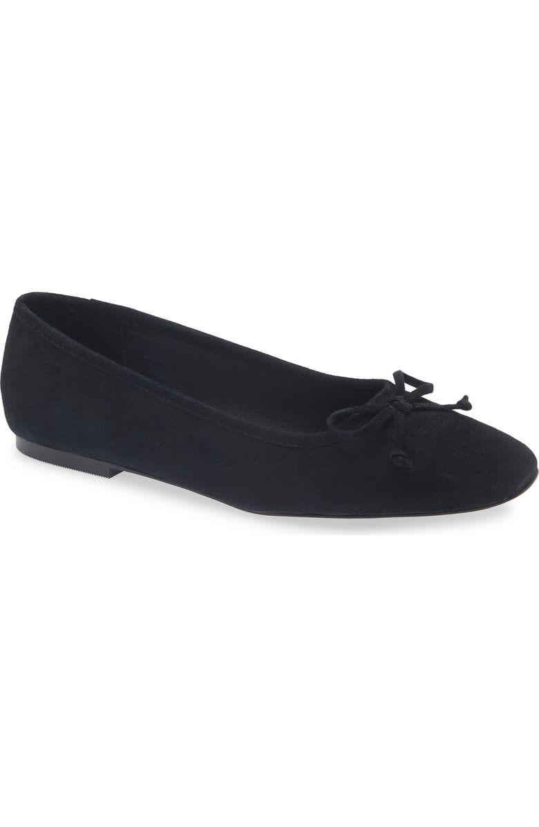 Steve Madden Malinda Genuine Cow Hair Ballet Flat, Main, color, Black Suede