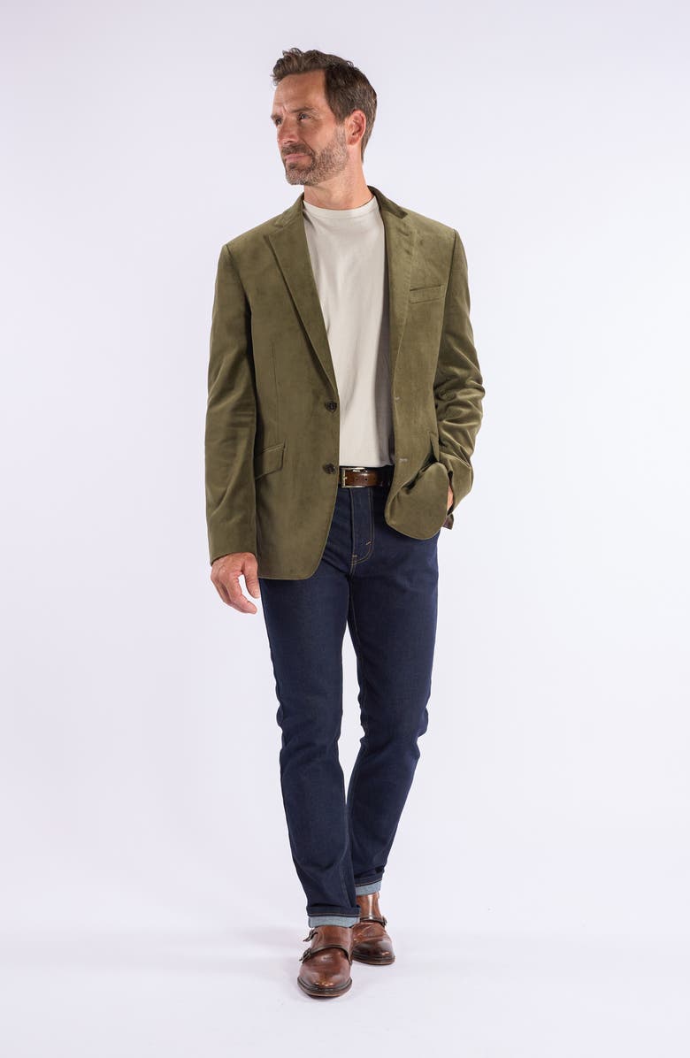 SAVILE ROW CO Velvet Sport Coat, Alternate, color, Olive