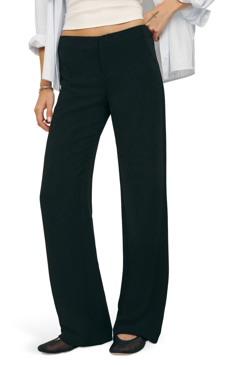 Vida Stripe Straight Leg Pants, Main, color, PITCH BLACK
