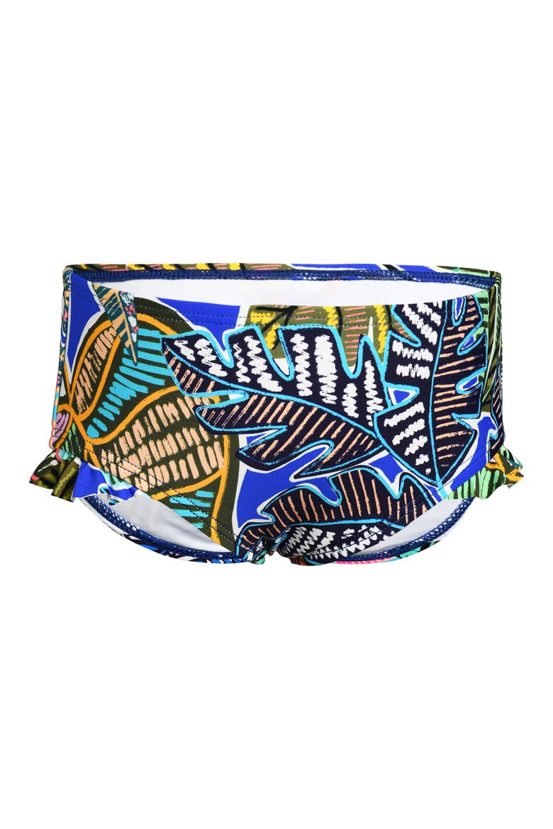 Kids' Neon Long Sleeve Two-Piece Rashguard Swimsuit, Alternate, color, BLUE MULTI