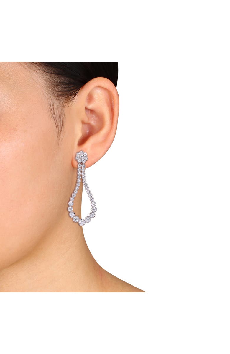 Julianna B. Moissanite Teardrop Dangle Earrings, Alternate, color, Sterling Silver