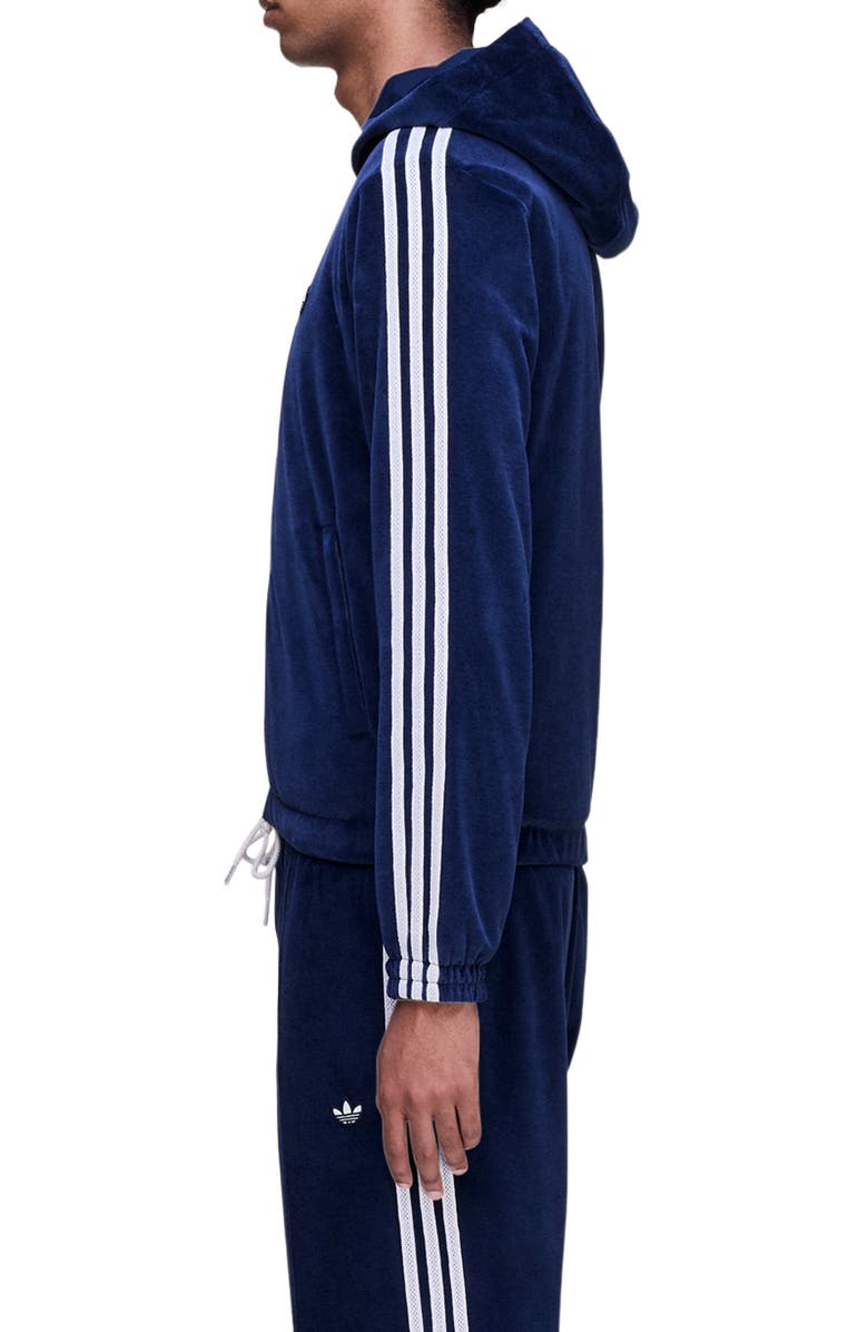 adidas x Wales Bonner Velour Hooded Track Jacket, Alternate, color, Collegiate Navy