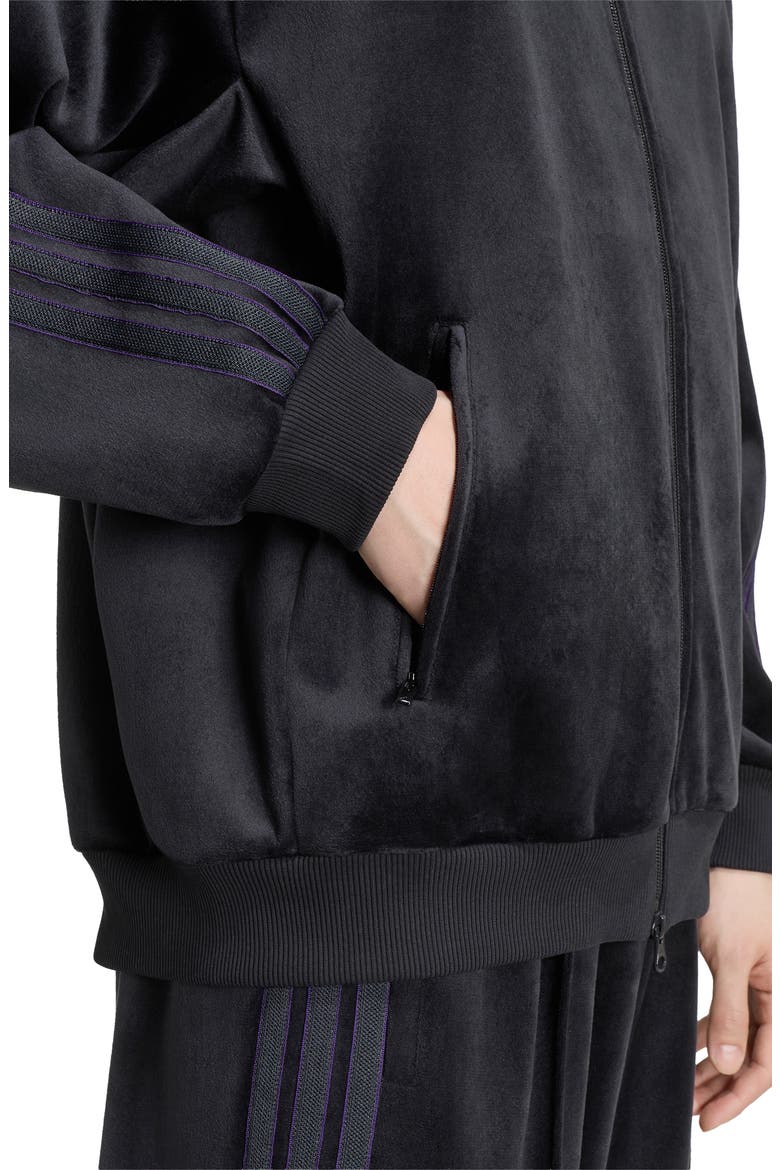 Velvet Track Jacket, Alternate, color, BLACK